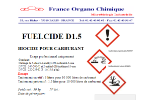 Combustible D 1.5 - France Organo Chimique